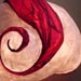 escultura- caracola roja 37x 40 x 30cm